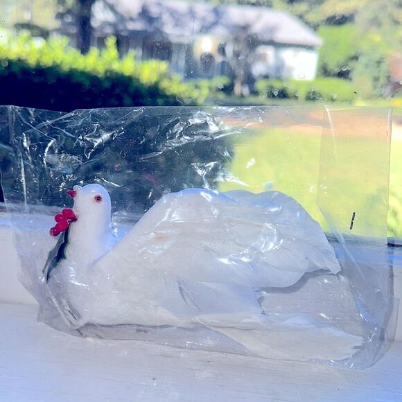 Vintage new in packaging white feathered bird Christmas decoration/ornament - Picture 3 of 9